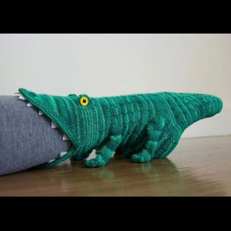 Chameleon Crocodile Knitted Socks Cute Novelty Unisex Winter Warm Floor Christmas Shark Fish New Menand Women Christmas Gifts